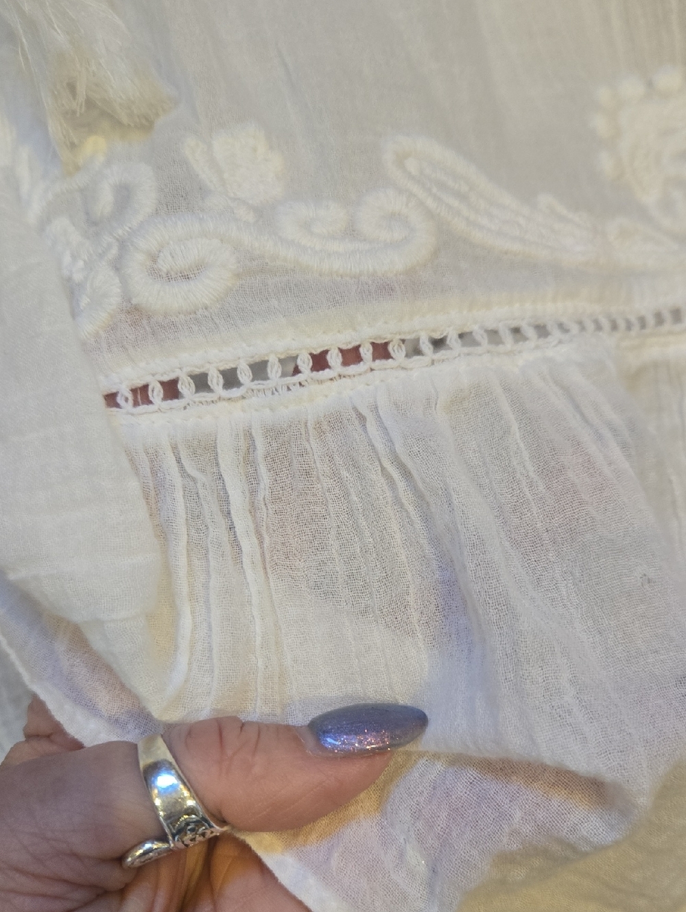 Lilly Pulitzer Sheer White Wide Sleeve Blouse - Picture 4 of 11